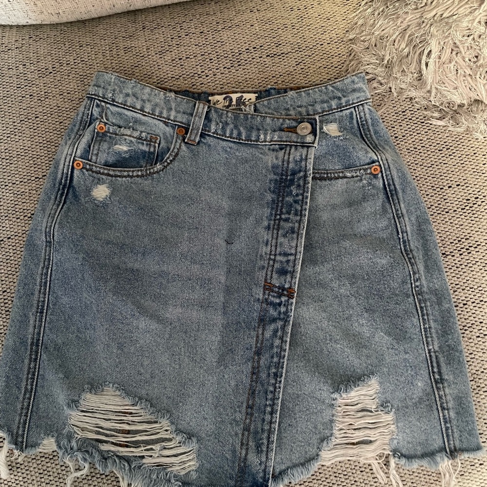 Free People Jean skirt